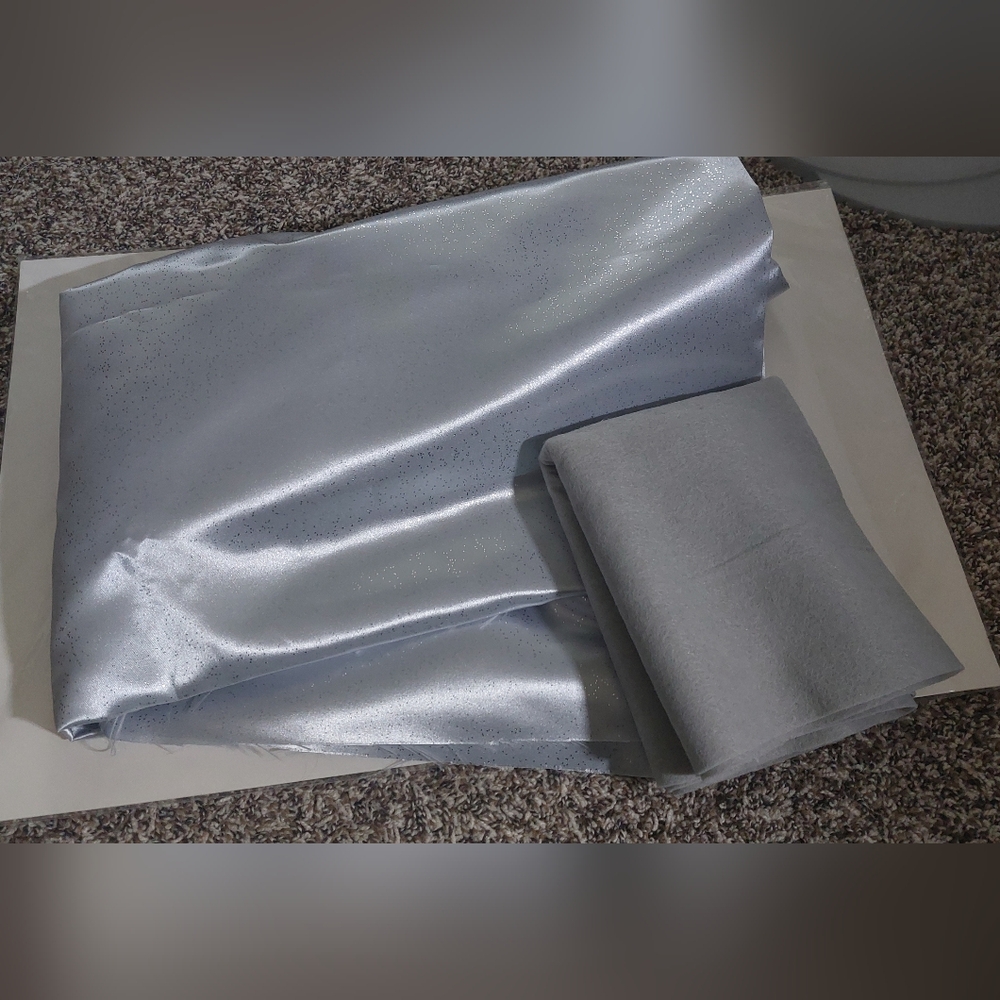 Large Silver & Gray Fabric Remnants